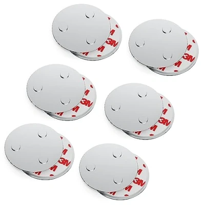 Afbeelding van conecto, Magneethouder, magneetbevestiging, universeel bruikbaar, magnetisch en met boorgat, geschikt voor rookmelders, 60 mm, set van 6