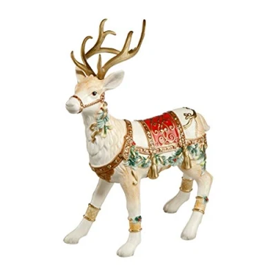 Afbeelding van Goebel x Mas Fitz and Floyd figuur rendier met beensieraden van aardewerk meerkleurig, afmetingen: 34 cm 16 44 cm, 51 001 25 1