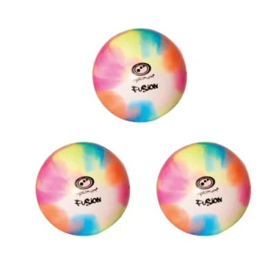 Afbeelding van Optimum Fusion hockeyballen duurzaam voor oefening en training, langdurige prestaties, bestand tegen tranen splijten verbeterd spelen, pak van 3, meerkleurig
