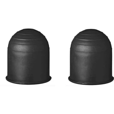 Afbeelding van Trekhaak afdekking, 50 mm rubber/kunststof trekhaak, beschermkap, kogelkop voor aanhanger, personenauto, vrachtwagen, RV (2 stuks zwarte doppen, zwart)