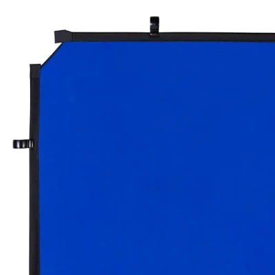 Afbeelding van Manfrotto EzyFrame Fotografie/Video Groot Formaat Opvouwbare Achtergrond Cover 2 x 2.3m Chroma Key Blauw/Ultra Draagbaar/Familie Shoots/Portretten/Geanimeerde Actie Poses/Mode/Commercieel LL