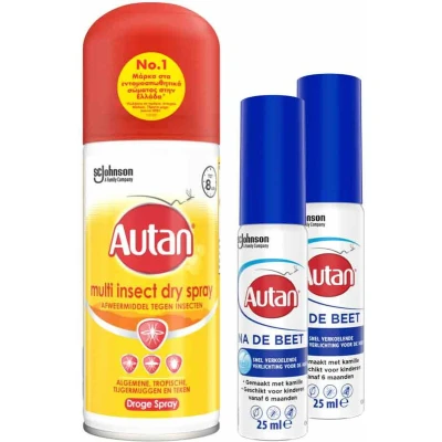 Afbeelding van Autan Insectenspray Multi Dry en 2x Na De Beet Gel Pakket