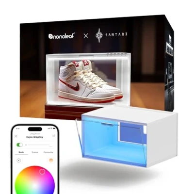 Afbeelding van Smart LED Schoenendozen Sneaker Display Case, Stapelbare Schoenopslag Organisatoren, Collectie Krat, Figuren &amp; Collectibles Showcase (1 Pack Expasion Kit, Vereist Stater Kit)