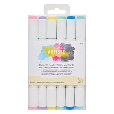 Afbeelding van Dual Tip Illustration Markers Chisel/Brush (6pk) Pastel