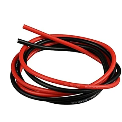 Afbeelding van Boladge 2 meter pure siliconen kabel, 14 AWG stroomkabel, batterijkabel, vertind koperdraad, gauge RC kabel (1 in zwart en 1 rood) (14AWG)