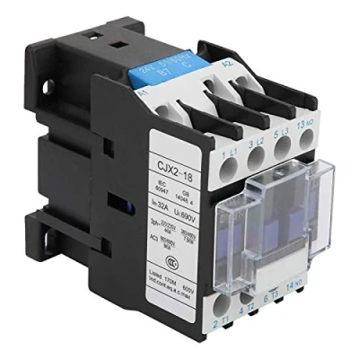 Afbeelding van AC contactor, CJX2 1810 Railgemonteerde contactor Industriële elektrische Hoge gevoeligheid gebruikt in stroomdistributie Stroomtoepassingen(24V DC)
