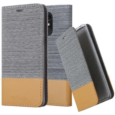 Afbeelding van Cadorabo Hoesje geschikt voor LG Q STYLUS in LICHTGRIJS BRUIN Beschermhoes met magnetische sluiting, standfunctie en kaartvakje Book Case Cover Etui