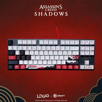 Afbeelding van LEXIP X UBISOFT Assassin&#039;s Creed Shadows QWERTY (US) Mechanisch gaming toetsenbord 60% layout Exclusief AC design bekabeld via USB Geschikt voor PC wit, zwart, rood