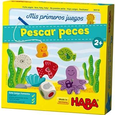 Afbeelding van HABA Eerste visvisspel ESP (303110), spannend visspel met kleurrijke houten figuren, educatief spel en speelgoed, vanaf 2 jaar