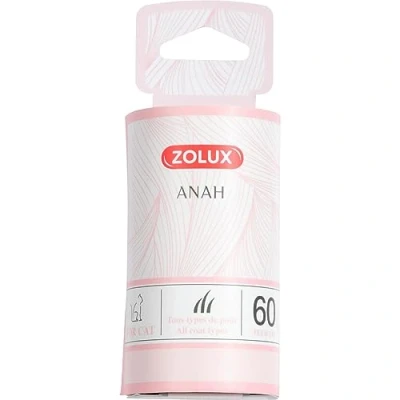 Afbeelding van Zolux Anah Cat Refill Roll Anti haar borstel 5.3x5.3x10.1 cm Pink Wit For Cat. All Coat Types