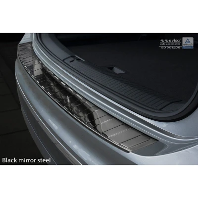 Afbeelding van Avisa Zwart Chroom RVS Achterbumperprotector passend voor Volkswagen Tiguan II incl. Allspace &amp; R Line 2016 2020 FL &#039;Ribs&#039;
