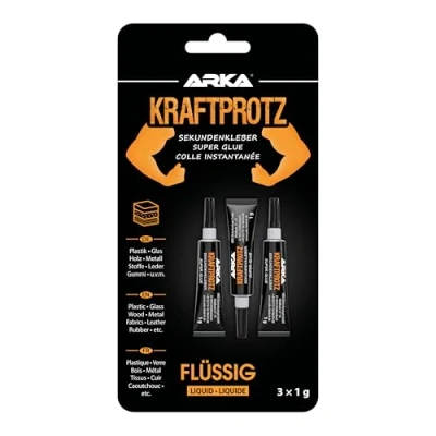 Afbeelding van 3 x 1 g supersterke secondelijm incl. anti uitdroging tip KRAFTPROT Vloeibare superlijm Universeel bruikbaar voor het lijmen van plastic, glas, hout, steen, metaal en nog veel meer
