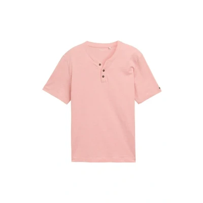 Afbeelding van TOM Tailor Tshirt basic, Heren, Maat: Medium, Hazy coral white fine stripe
