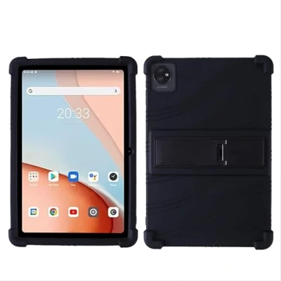 Afbeelding van GIOPUEY Hoesje compatibel met Blackview Tab 70 wifi hoes standaard zachte TPU siliconen beschermhoes zwart