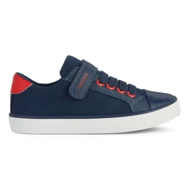Afbeelding van Geox Gisli BOY Sneakers laag voor kinderen, Maat: 37, Navy/red Imitatieleer/ textiel