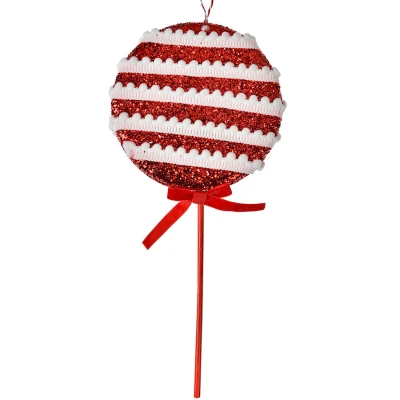 Afbeelding van Clayre &amp; Eef Kersthanger Lolly 14x4x30 cm Rood Kunststof