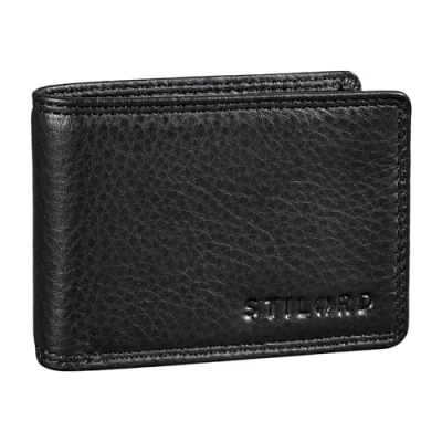 Afbeelding van STILORD &#039;Jay&#039; Mini Portemonnee Heren RFID Leer Vintage Wallet Elegante Kaarthouder Echt Klein Geldtasje voor Mannen van Leer, Kleur:zwart