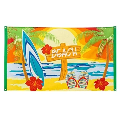 Afbeelding van Boland Polyester vlag &#039;Beach&#039; Tropisch Hawaii Themafeest Tuinfeest