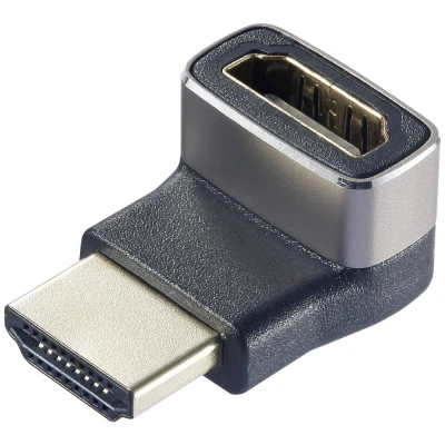 Afbeelding van SpeaKa Professional SP 11302012 HDMI Adapter [1x stekker 1x bus] Zwart, Zilver UHD 8K @ 60 Hz, 4K 120 Hz 90 haaks naar boven