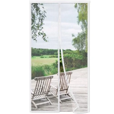 Afbeelding van Risareyi Magnetische Vliegengordijn Deur 100x240cm, Wit Fijn Dikker Gaas Hordeur Magneet voor Balkondeur, Sluit Automatisch, Houd Insecten Buiten, met Sterk Plakband