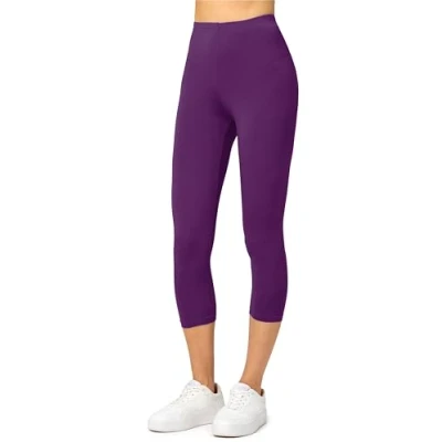Afbeelding van Merry Style MS MS10 144 LE Dames Capri Leggings Sport Vrijetijdsbroek 3/4 Lengte Viscose Sporbroek Yogabroek Pruim S