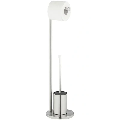 Afbeelding van WENKO Toiletbutler Ferla RVS mat Toiletborstel met houder, Toiletrolhouder