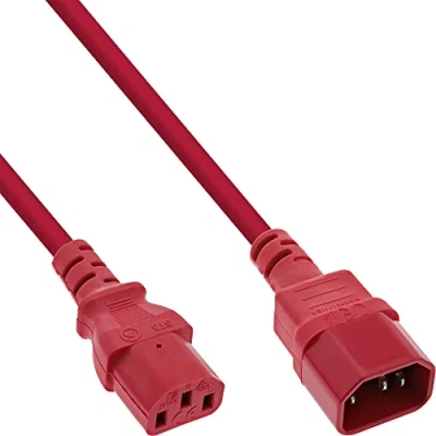 Afbeelding van InLine® Koudapparaat verlenging, C13 naar C14, rood, 1 m
