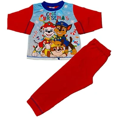 Afbeelding van Paw Patrol Jongens Kerst Pyjama Nachtkleding, Rood, 4 5 jaar