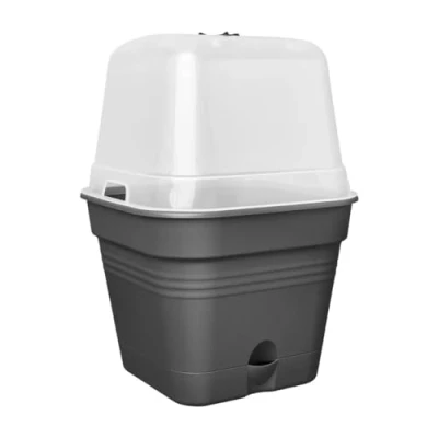 Afbeelding van Green basics kweekpot vierk. allin1 25cm living black elho