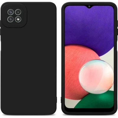 Afbeelding van Cadorabo Hoesje geschikt voor Samsung Galaxy A22 5G in FLUID ZWART Beschermhoes TPU silicone Cover Case