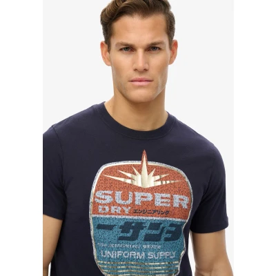 Afbeelding van Superdry Gasoline Graphic Relaxed T shirt Met Korte Mouwen Zwart M Man