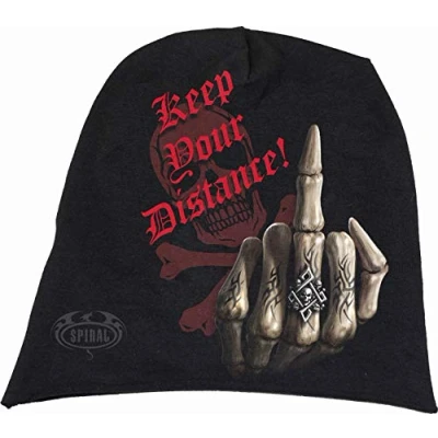 Afbeelding van Spiral Bone Finger Beanie zwart 95% katoen, 5% elastaan Everyday Goth, Gothic, Horror