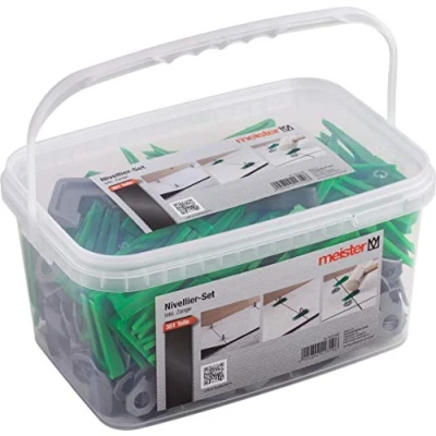 Afbeelding van Meister Nivelleringssysteem voor tegels 351 delig tegeldikte 7 15 mm met trektang clips &amp; afstandhouder/tegelnivelleringshulp treklus/leghulp wiggen / 4423100