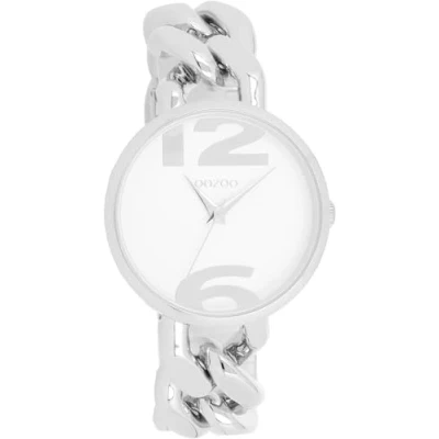 Afbeelding van Oozoo Timepieces dameshorloge polshorloge dames modern horloge voor vrouwen elegant analoog dameshorloge, zilver, wit