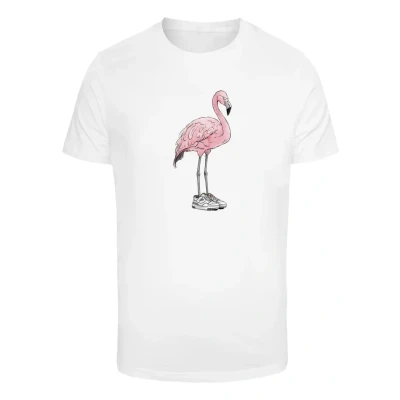 Afbeelding van Mister Tee Flamingo Baller Tshirt print, Heren, Maat: XS, White