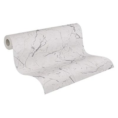 Afbeelding van Leen Bakker Livingwalls Behang Marmer Licht 53cm X 10,05 M AS378556 Grijs Vinyl