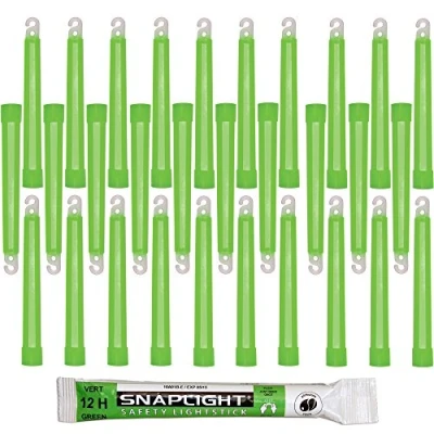 Afbeelding van Cyalume SnapLight Groene breeklichten Glow Sticks 15 cm 6 inch industriële kwaliteit lichtstaaf, ultra heldere lichtsticks met brandduur 12 uur (verpakking van 30)