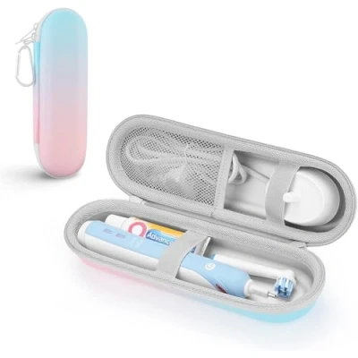 Afbeelding van Reisetui, tandenborstel, elektrisch voor Braun Oral B/Oral B Pro/Sonicare Electric Tandenborstel met accessoires, draagbare reisetui harde schaal (lichtgrijs kleurverloop)