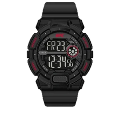 Afbeelding van Timex Digitaal herenhorloge met kunststof bandaanvaller, Zwart, Riem.