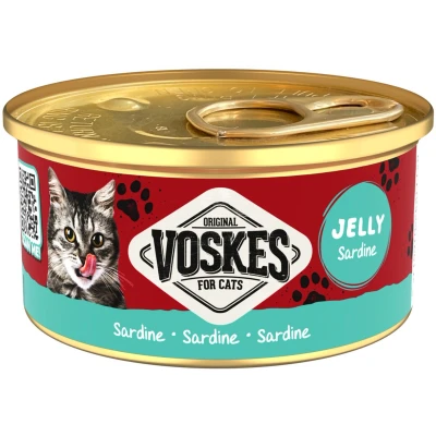 Afbeelding van Voskes Kattenvoer Gelei Sardine 85 gr