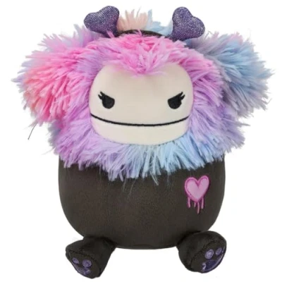 Afbeelding van Squishmallows Originele 7.5 Inch Frumpy the Goth Zwart Bigfoot Dragen Hart Hoofdband