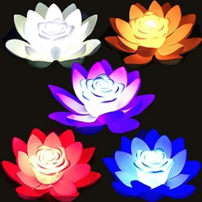 Afbeelding van SUQ 5 Stks Kunstmatige Lotus Licht, Waterdichte Bloem LED Drijvende Lotusbloem Lantaarn, Lotusblad Planten Vijverlicht, voor Zwembad Vijver Tuin Decoratie Verlichting, 18CM