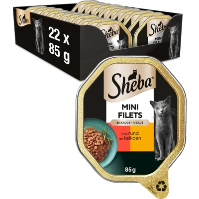 Afbeelding van 22x Sheba Selection Rund Kalkoen In Saus 85 gr