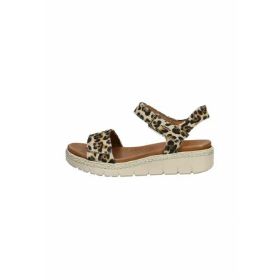 Afbeelding van Tamaris Sandalen met sleehak leopard, Dames, Maat: 36, Leopard Leer