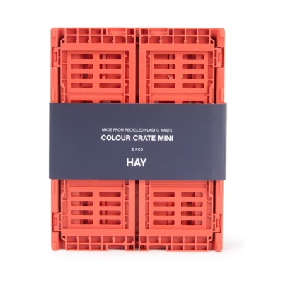 Afbeelding van HAY Colour Crate Mini 2 pack 13x17 cm Red
