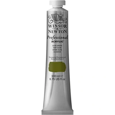 Afbeelding van Winsor &amp; Newton 2337447 Professionele acrylverf, hoge dekking, kunstenaarskwaliteit, lichtecht 200ml Tube, Olive Green