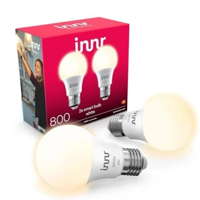 Afbeelding van Innr Zigbee E27 LED warm wit dimbaar slimme lamp werkt met Philips Hue*, Amazon Echo (4e generatie) en SmartThings 806 lumen 2 pack