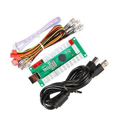 Afbeelding van EG STARTS Zero Delay USB Encoder naar PC LED Joystick Set Compatibel Arcade DIY Kit Controller Deel Mame Games (5 pins Kabel + 10x 3Pin 2.8mm Draad)