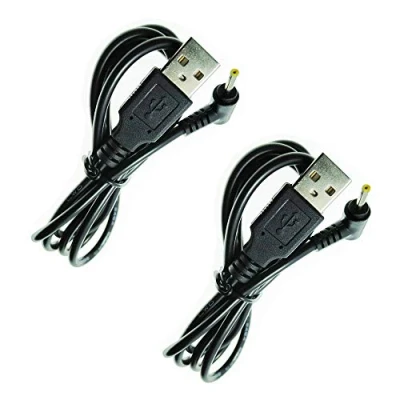 Afbeelding van DZYDZR 2 stuks USB A 2,5/0,7 mm DC holle stekkers 5V 2A netkabel (1 m)