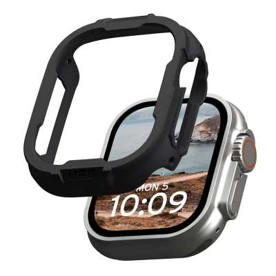 Afbeelding van URBAN ARMOR GEAR UAG Compatibel met Apple Watch Case 49 mm iWatch Series Ultra 2/Ultra Scout Zwart, Robuuste Militaire Grade Drop Proof Snap On Beschermende Bumper Hard